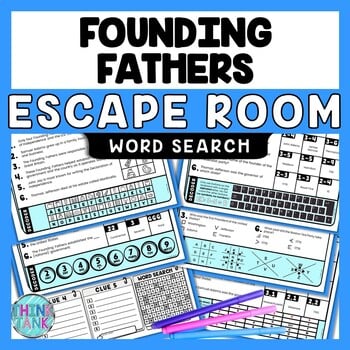 Founding Fathers Escape Room Word Search - Reading Comprehension