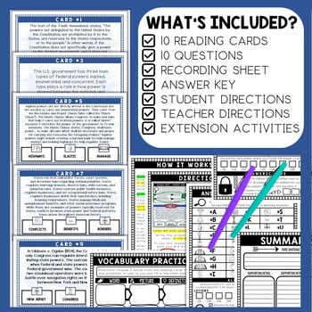 Tenth Amendment Scavenger Hunt - Reading Comprehension Activity - Image 2
