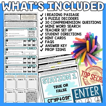 Patriots and Loyalists Escape Room Word Search - Reading Comprehension Stations - Image 2