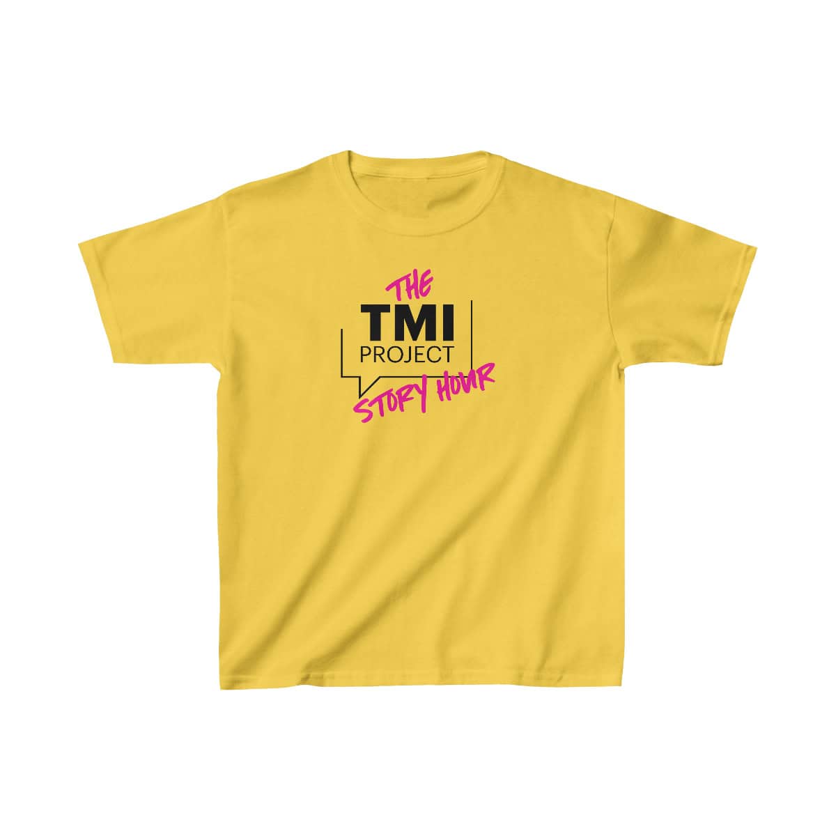 TMI project story hour yellow t-shirt