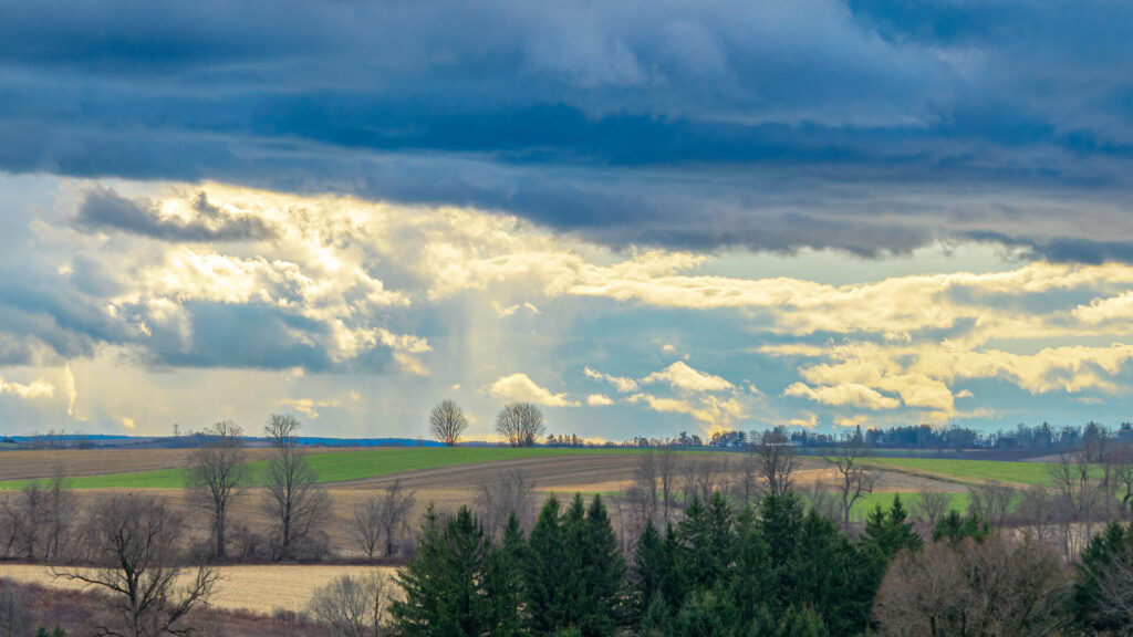 Beautiful clouds over farmland in central New York