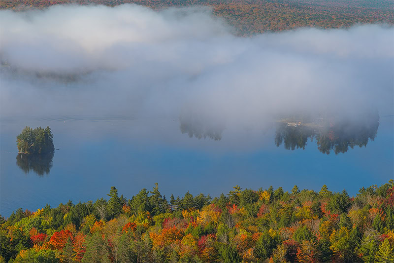 islands in fourth lake from the top of rocky mountain near inlet new york.