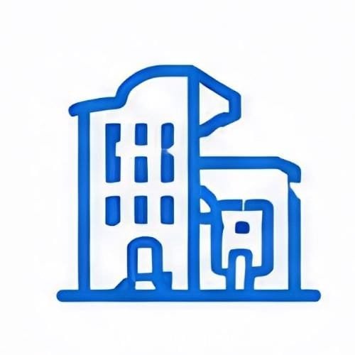 Carpet and upholstery cleaning icon in blue outline.