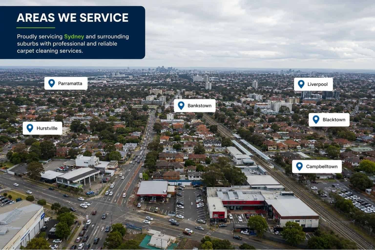 Map of Sydney suburbs served by Top Grade Carpet Cleaning.
