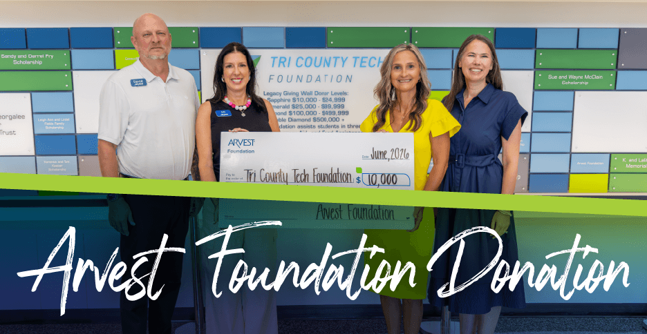 Arvest Foundation donation to Tri County Tech