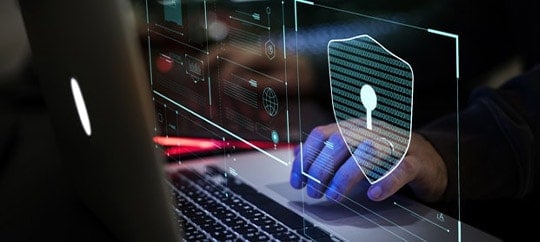 Digital security shield icon representing cybersecurity at Trust Point.