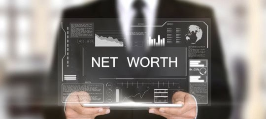 collage of items making up net worth