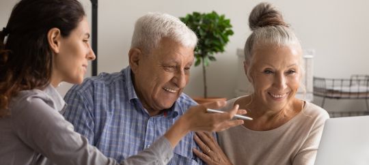 retired couple discussing required minimum distributions