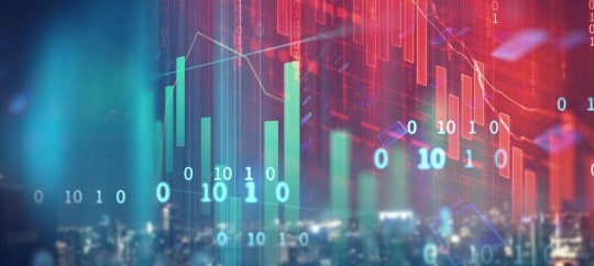 Bar charts representing the stock market