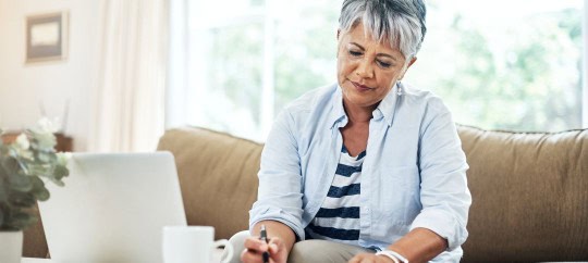 Woman working on paperwork