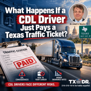 What Happens If a CDL Driver Just Pays a Texas Traffic Ticket?