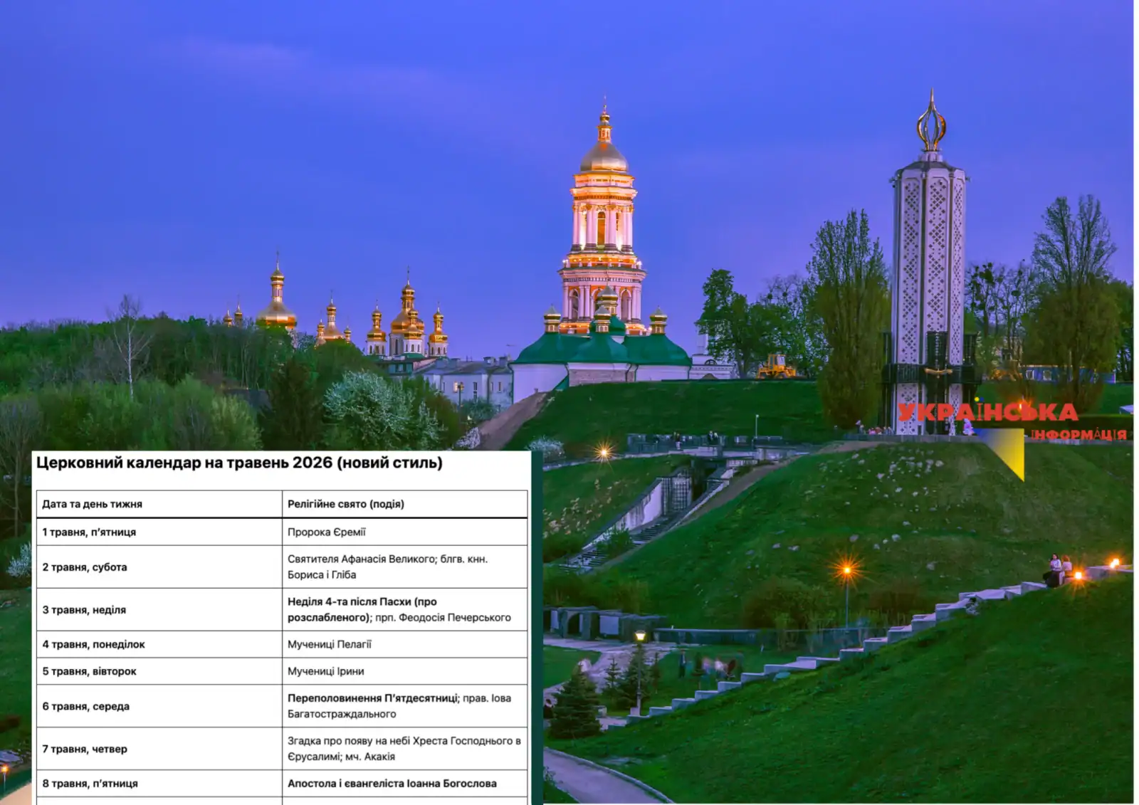 Church calendar for May 2026 in the new style: holiday dates, fasts and traditions
