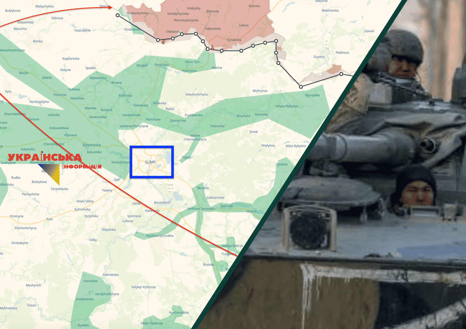 Russia advances in Sumy region, forming a “gray zone” of 150 km² and a general line of combat contact >100 km — DeepState