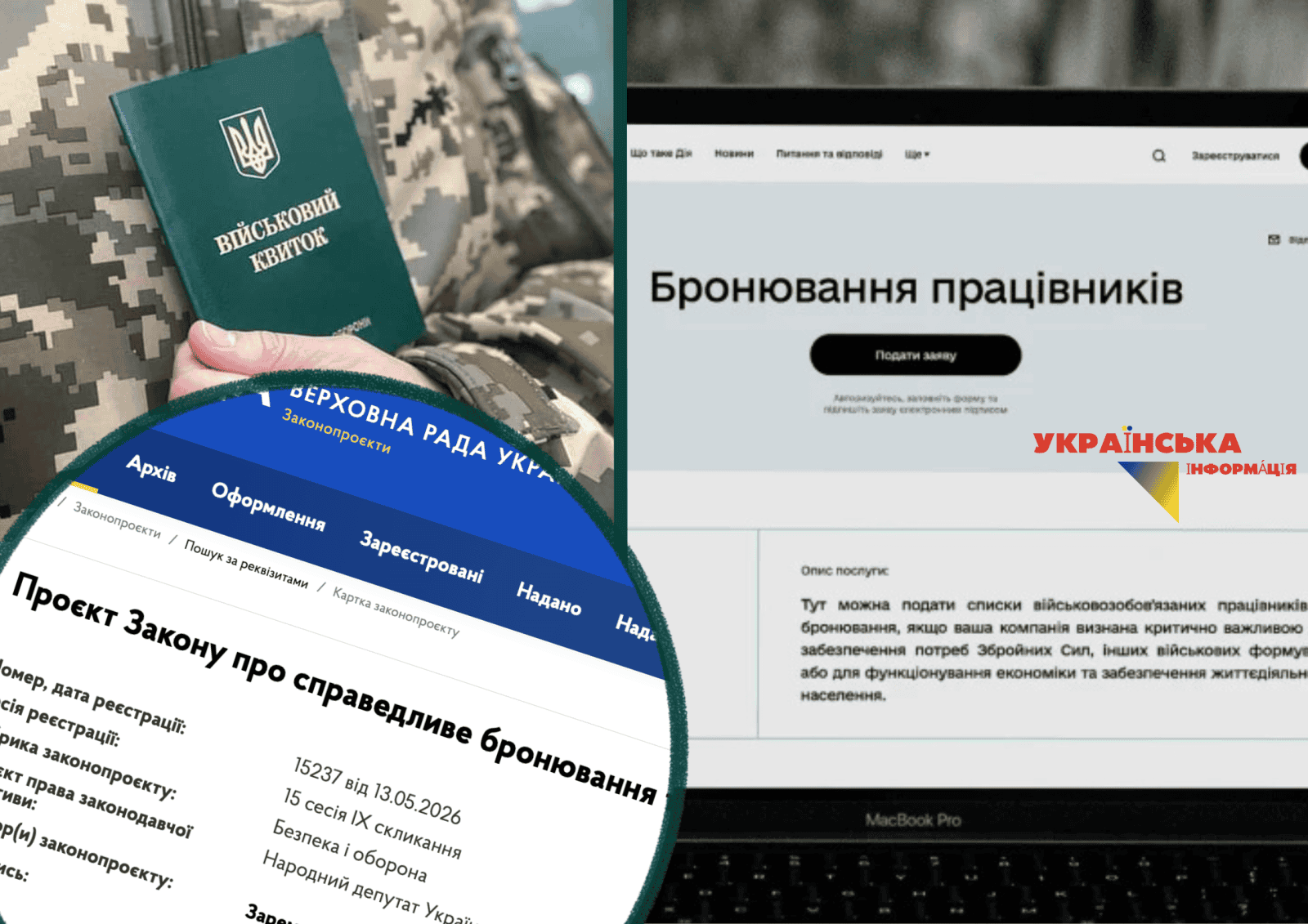 Нове справедливе бронювання за законопроектом №15237 від 13.05.2026 подано до ВР: деталі