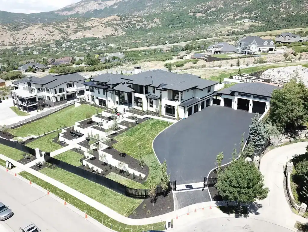Luxury driveway at a custom home in Utah Valley
