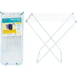 Varal de chão Slim MOR dobrável com capacidade para até 16 kg