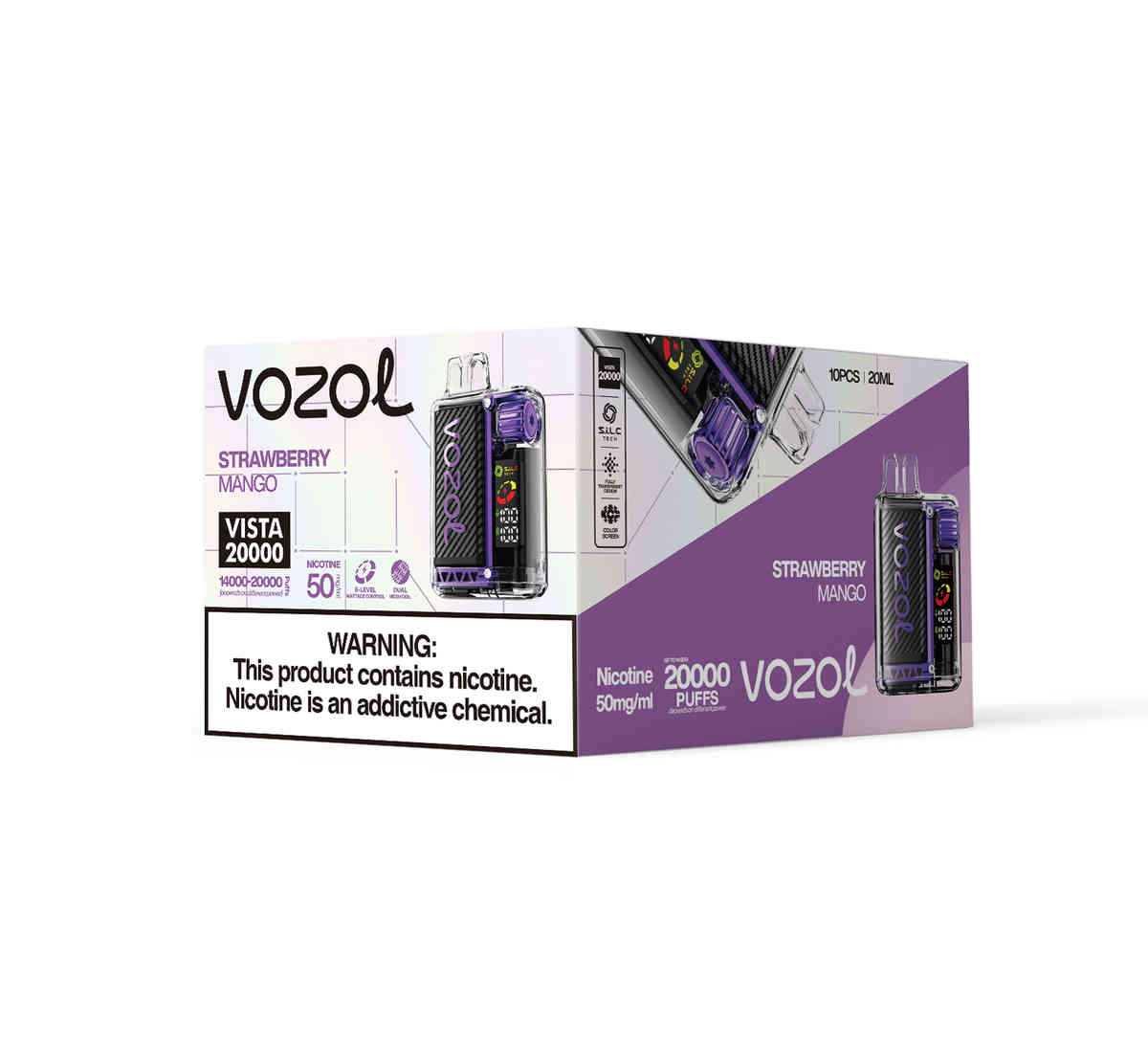 Vozol Vista 20000 Strawberry Mango - Kép 3