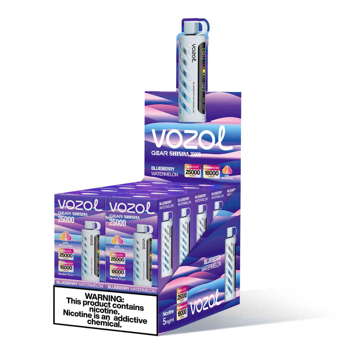Vozol Gear Shisha 25000 Blueberry Watermelon - Kép 3