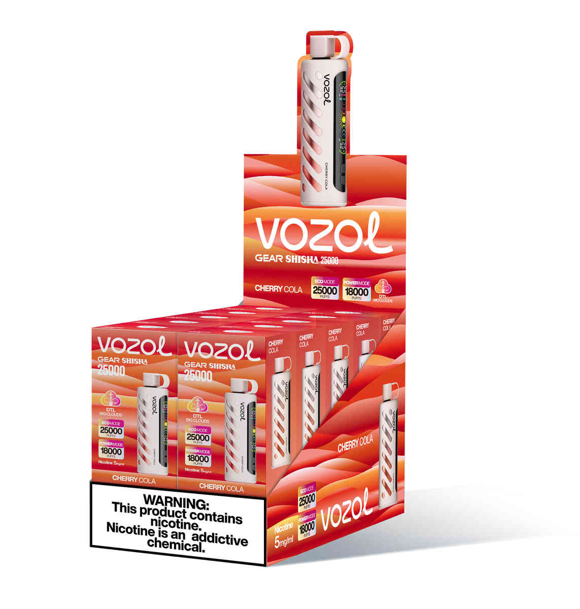 Vozol Gear Shisha 25000 Cherry Cola – Bild 3