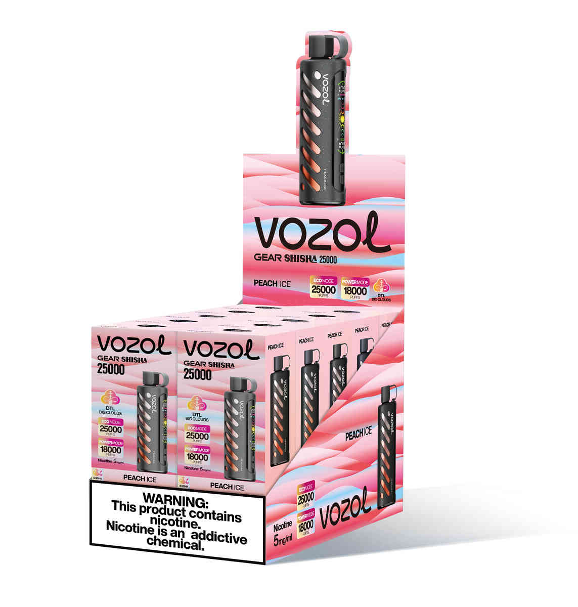 Vozol Gear Shisha 25000 Peach Ice - Billede 3