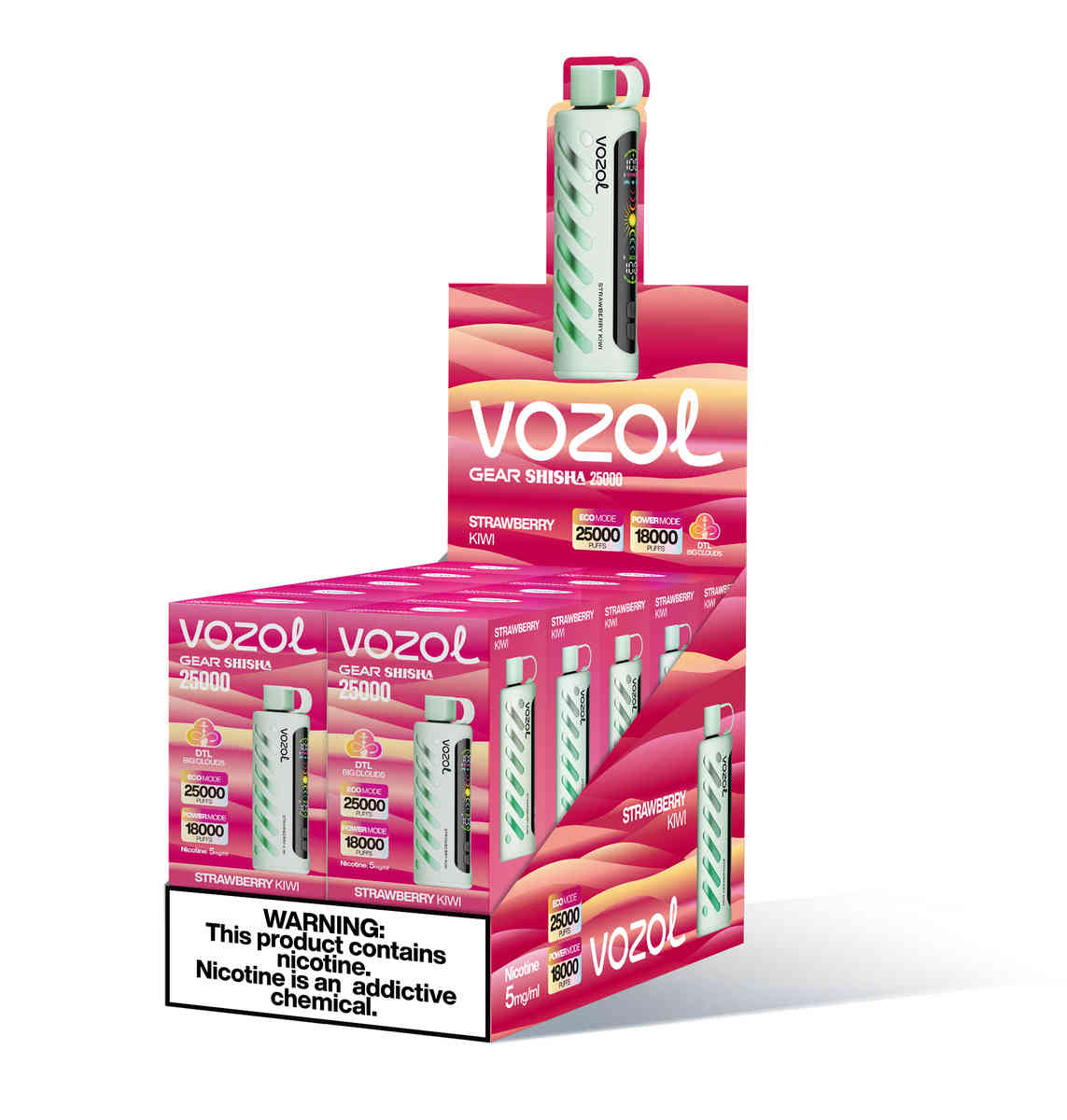 Vozol Gear Shisha 25000 Strawberry Kiwi - Billede 3