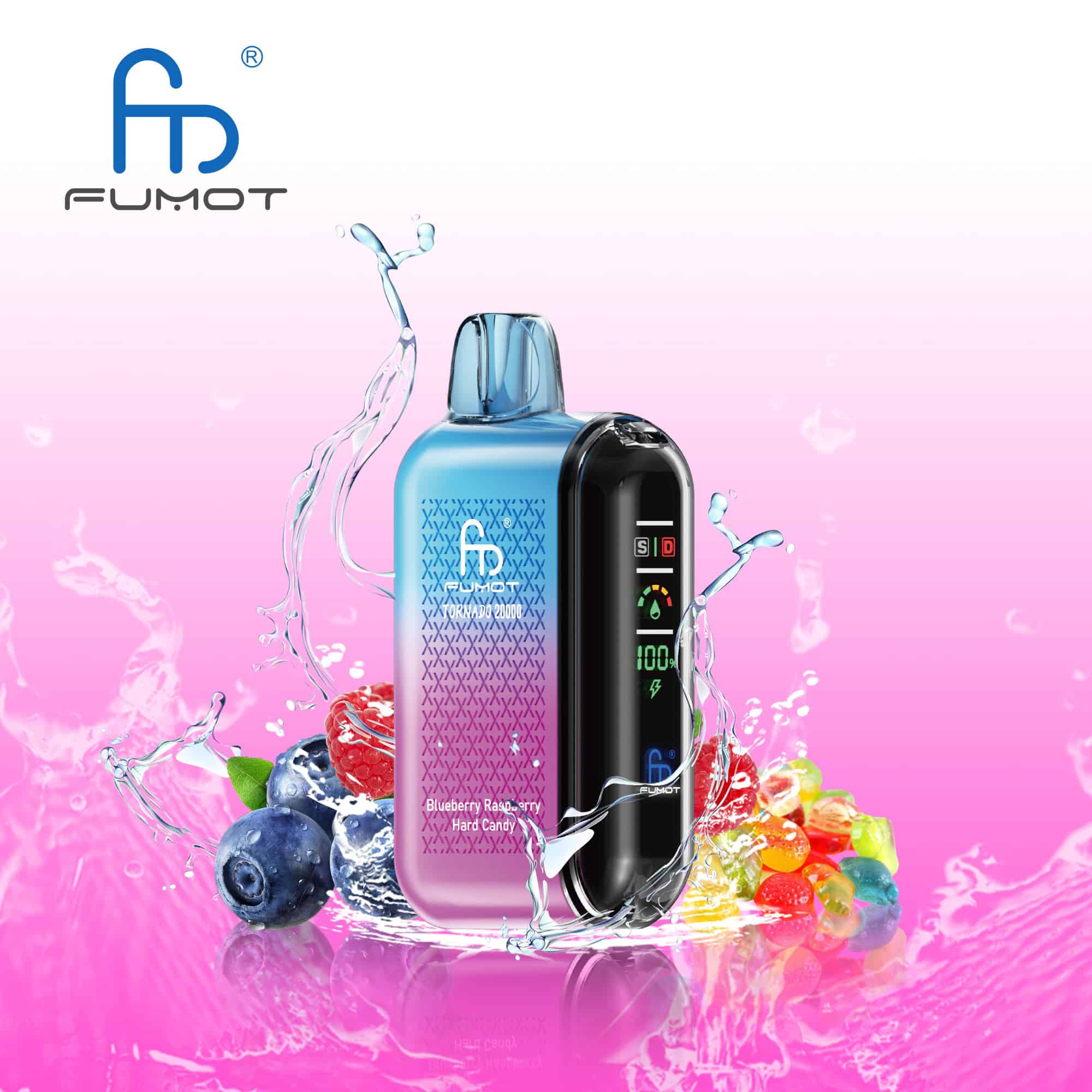 Fumot Tornado 20000 Blueberry Raspberry Hard Candy