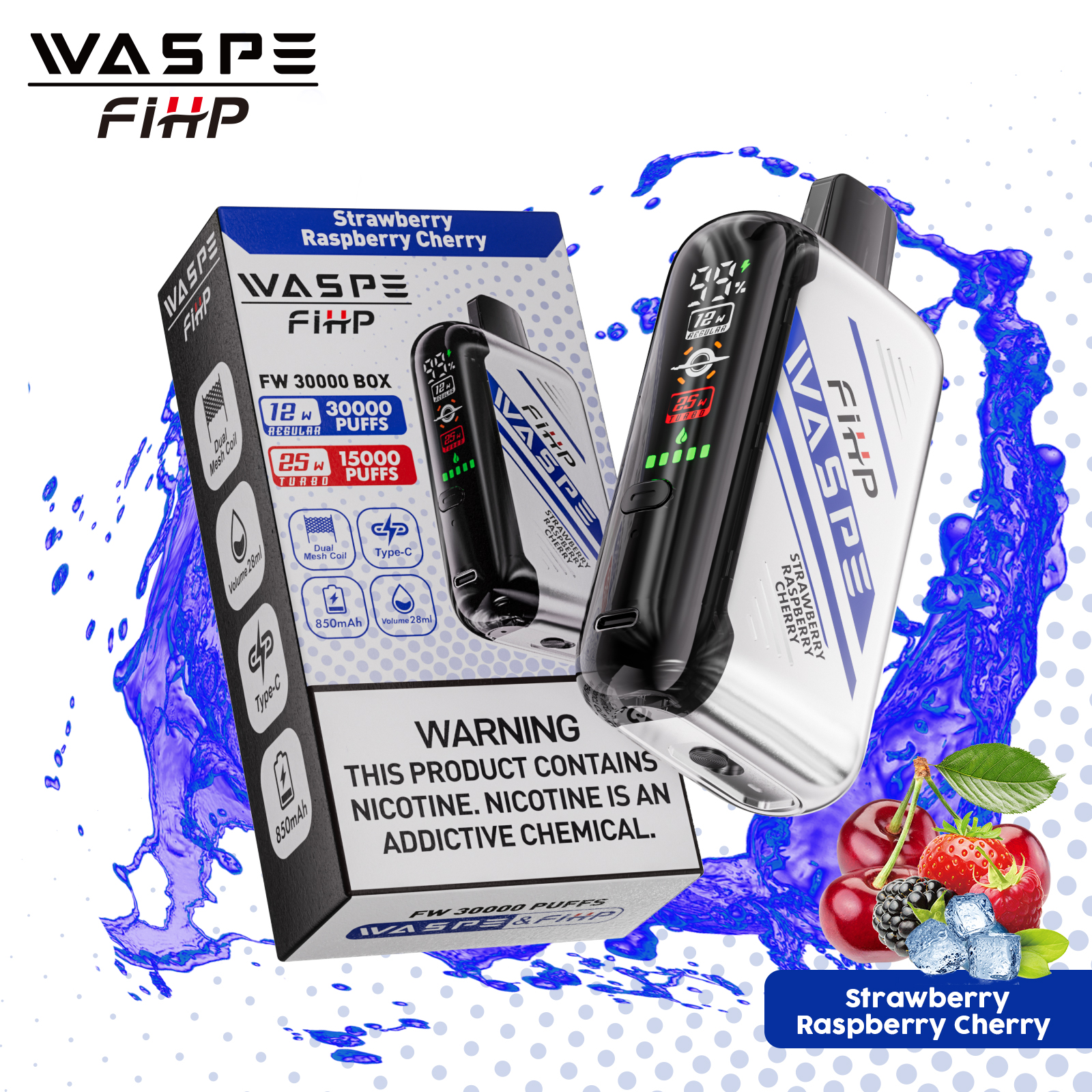 WASPE 30000 Strawberry Raspberry Cherry