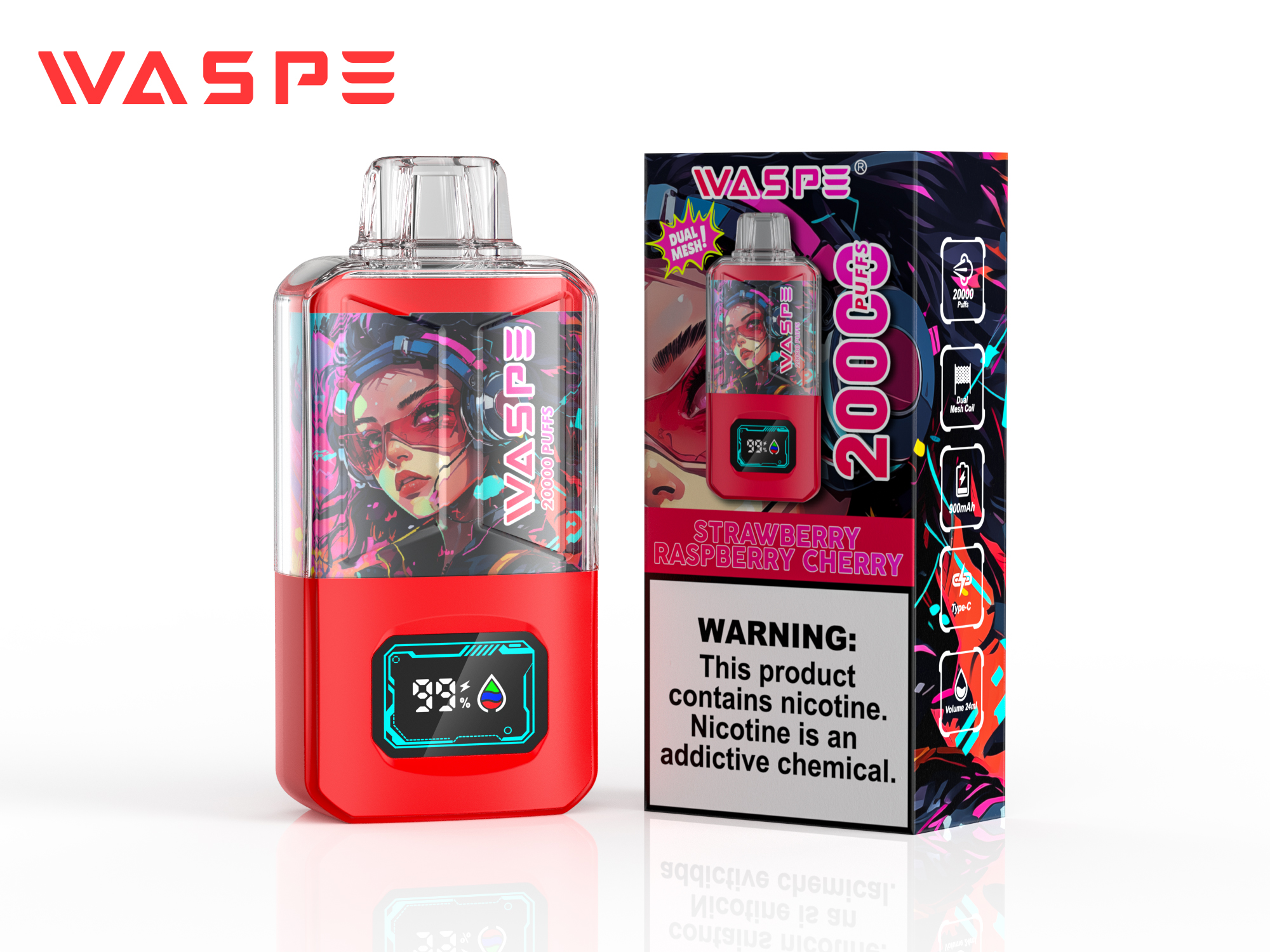 WASPE 20000 Strawberry Raspberry Cherry