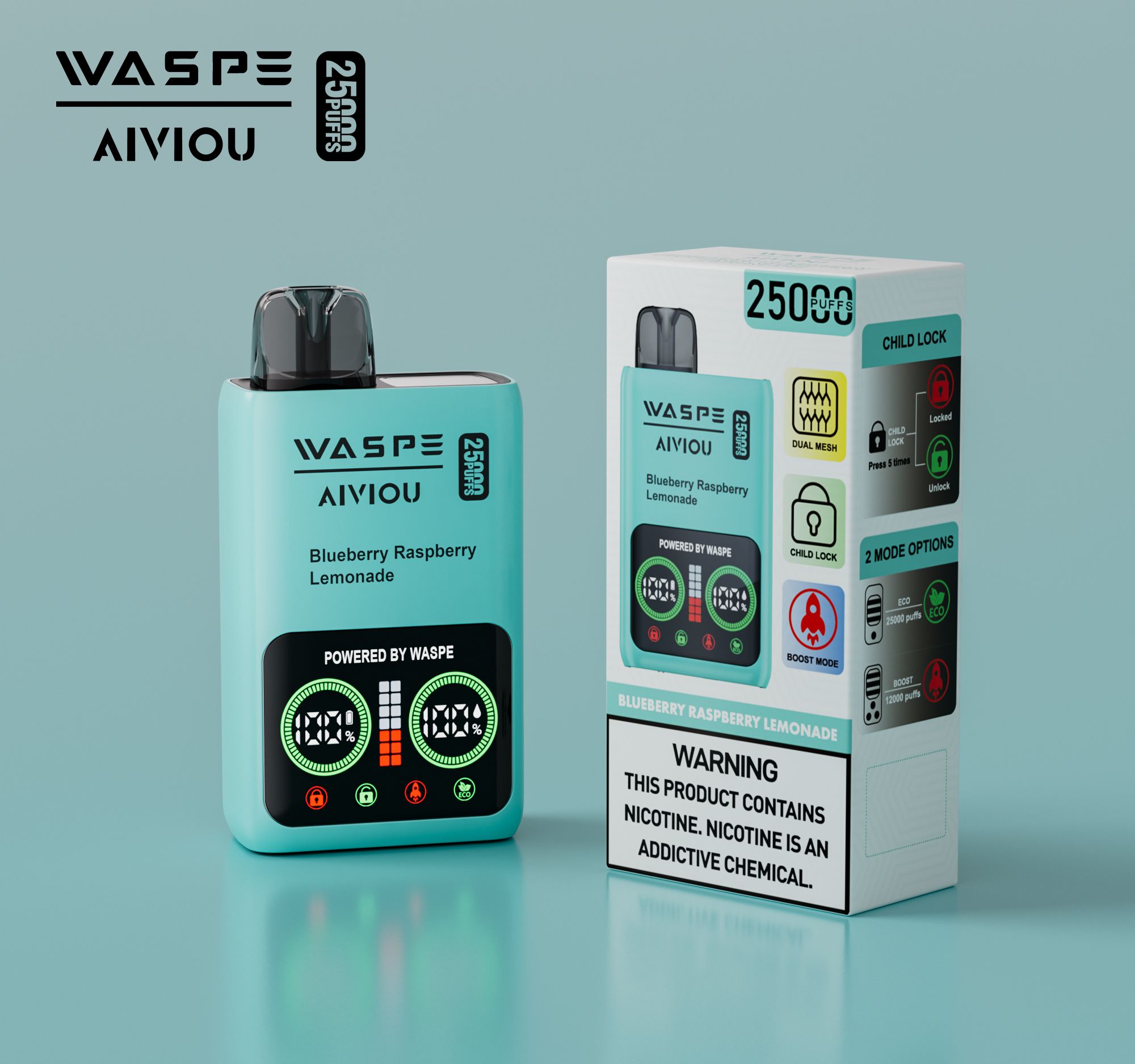 WASPE 25000 Blueberry Raspberry Lemonade