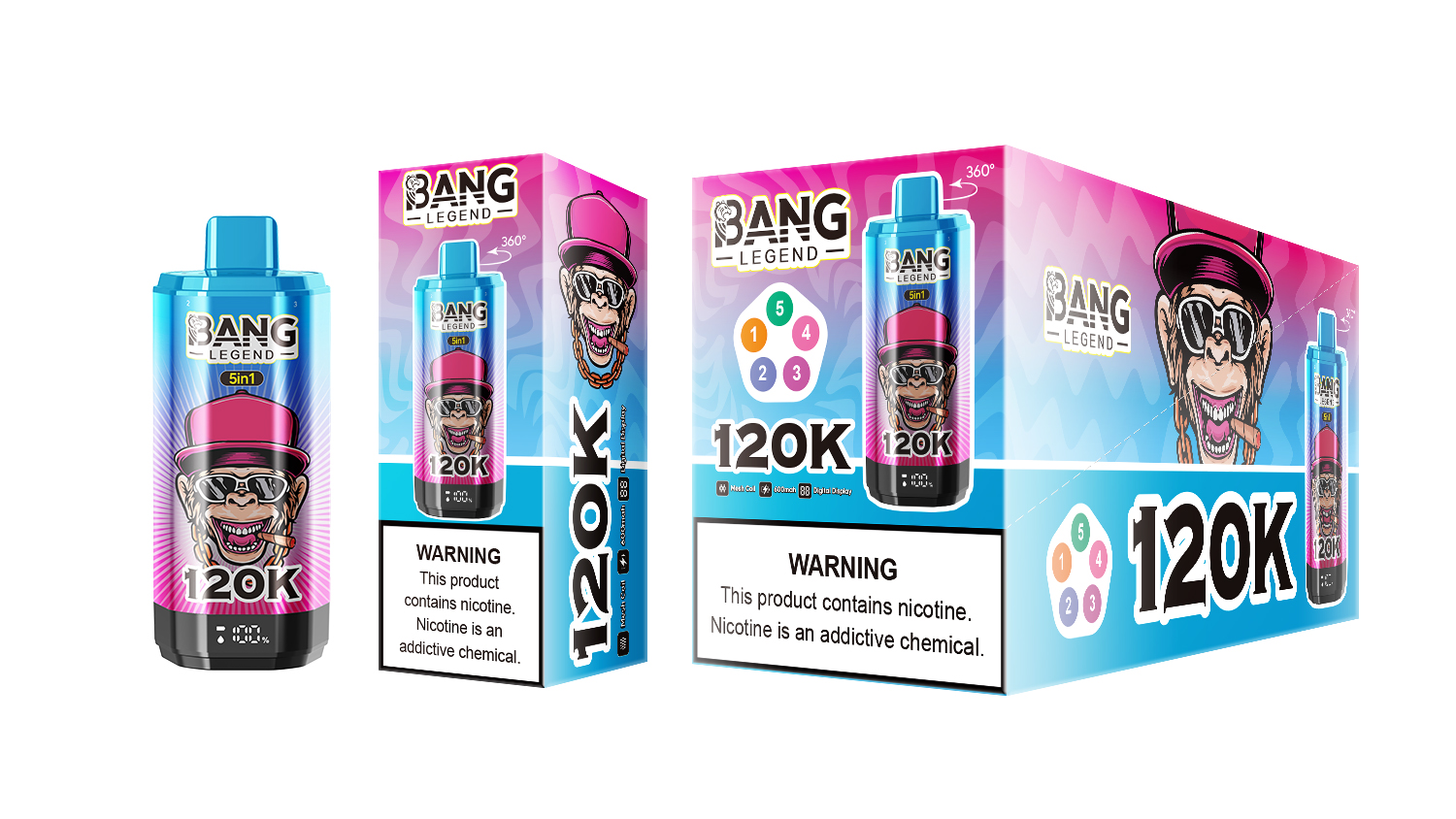 Bang Legend 120K Energy Drink/Blueberry Cherry/Apple Grape/Watermelon Dragon Fruit/Mamba