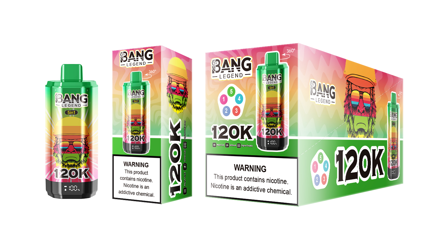 Bang Legend 120K Strawberry Kiwi/Blueberry Watermelon/Bear Fudge/Blueberry Bubble Gum/Sour Mango Pineapple