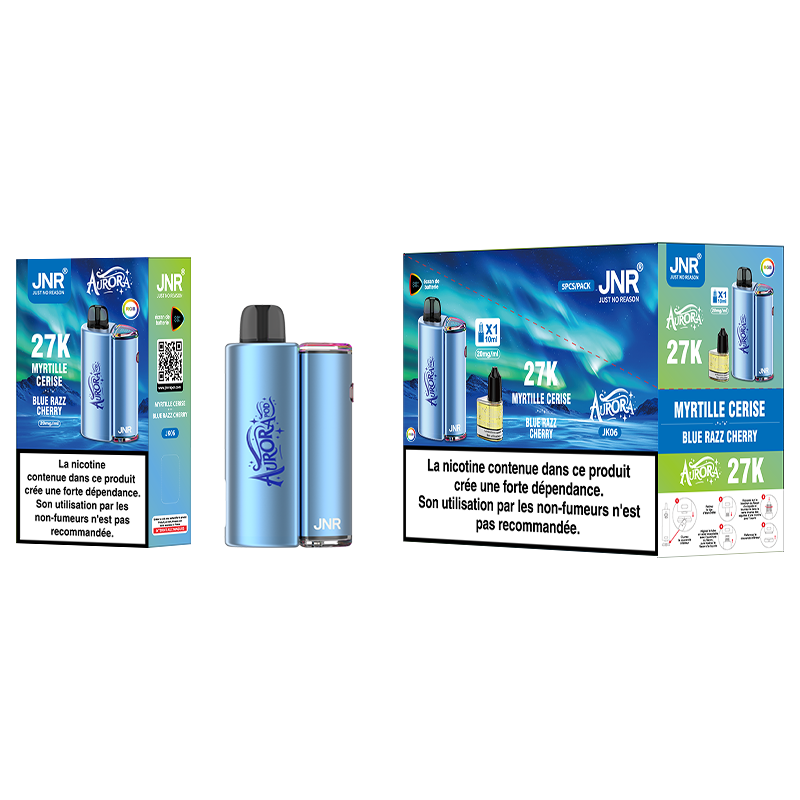 JNR Aurora 27000 Blue Razz Cherry