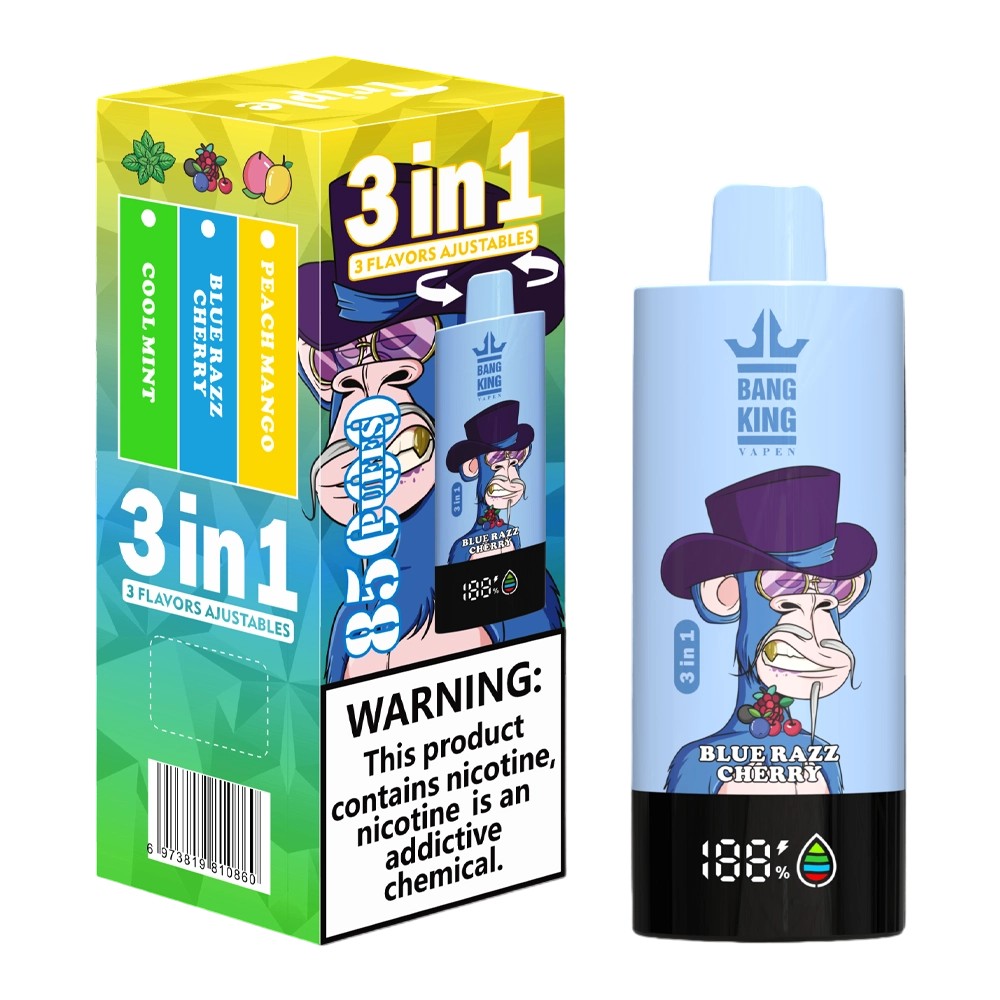 Bang King 85000 Blue Razz Cherry/Cool Mint/Peach Mango