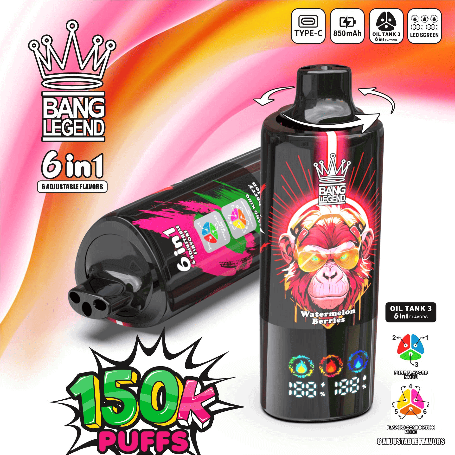 Bang Legend 150k Watermelon Ice/Watermelon Berries/Strawberry Watermelon