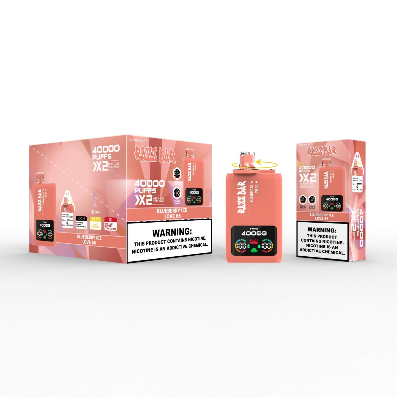 Razz Bar 40000 Blueberry Ice/Love 66