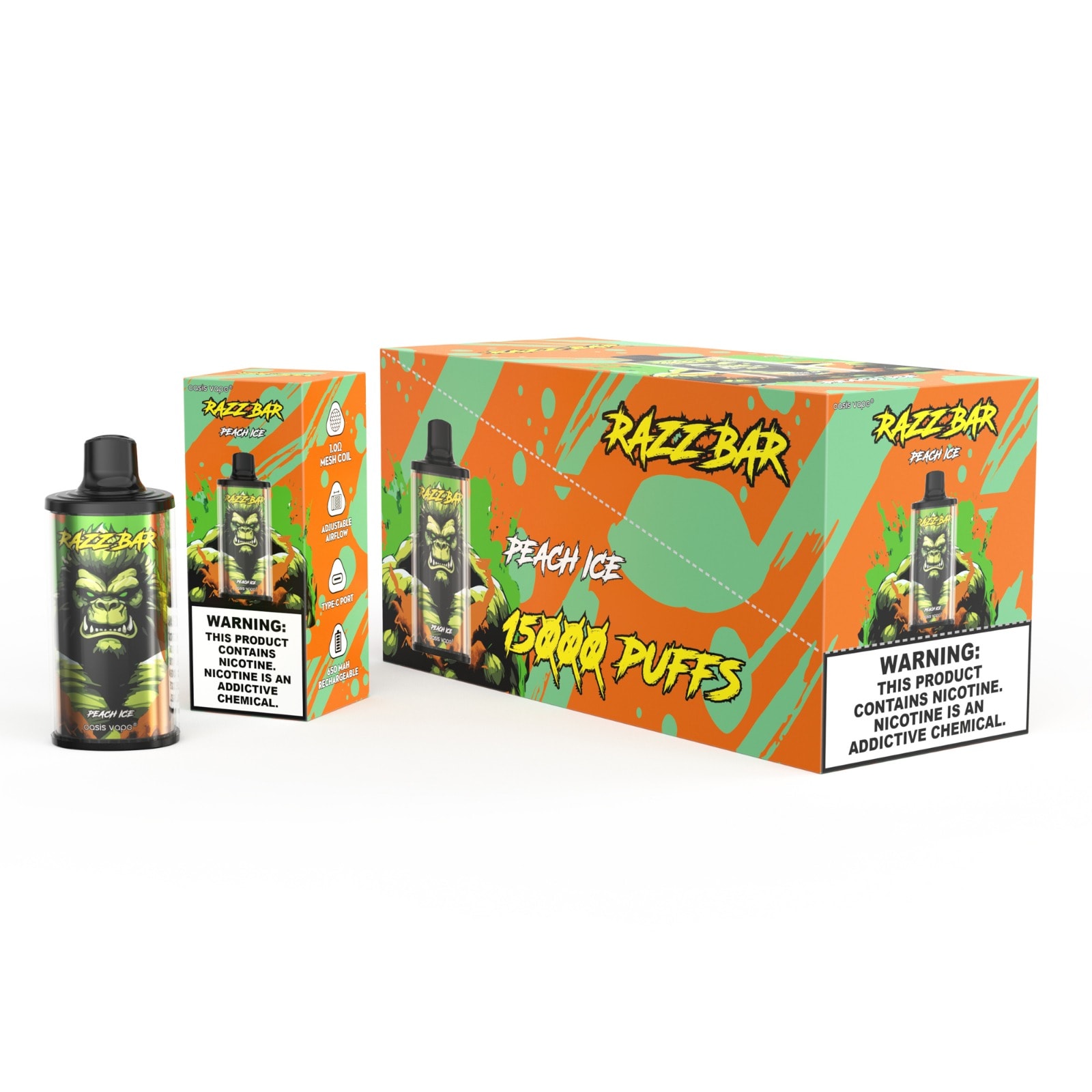 Razz Bar 15000 Peach Ice