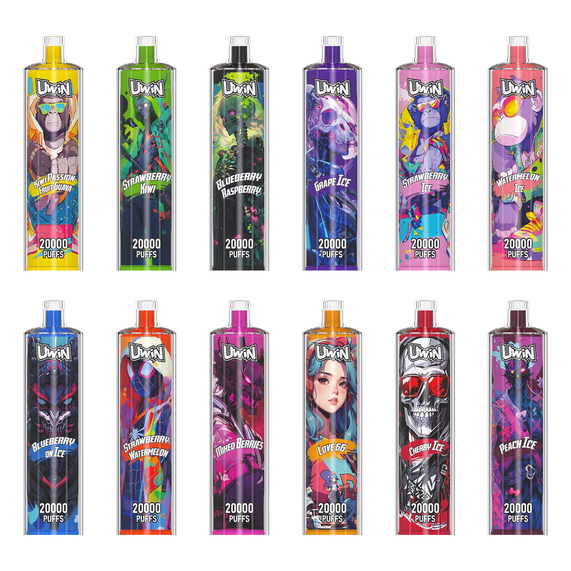 Uwin Shisha Hookah Crystal 20000 Grape Ice – Bild 2