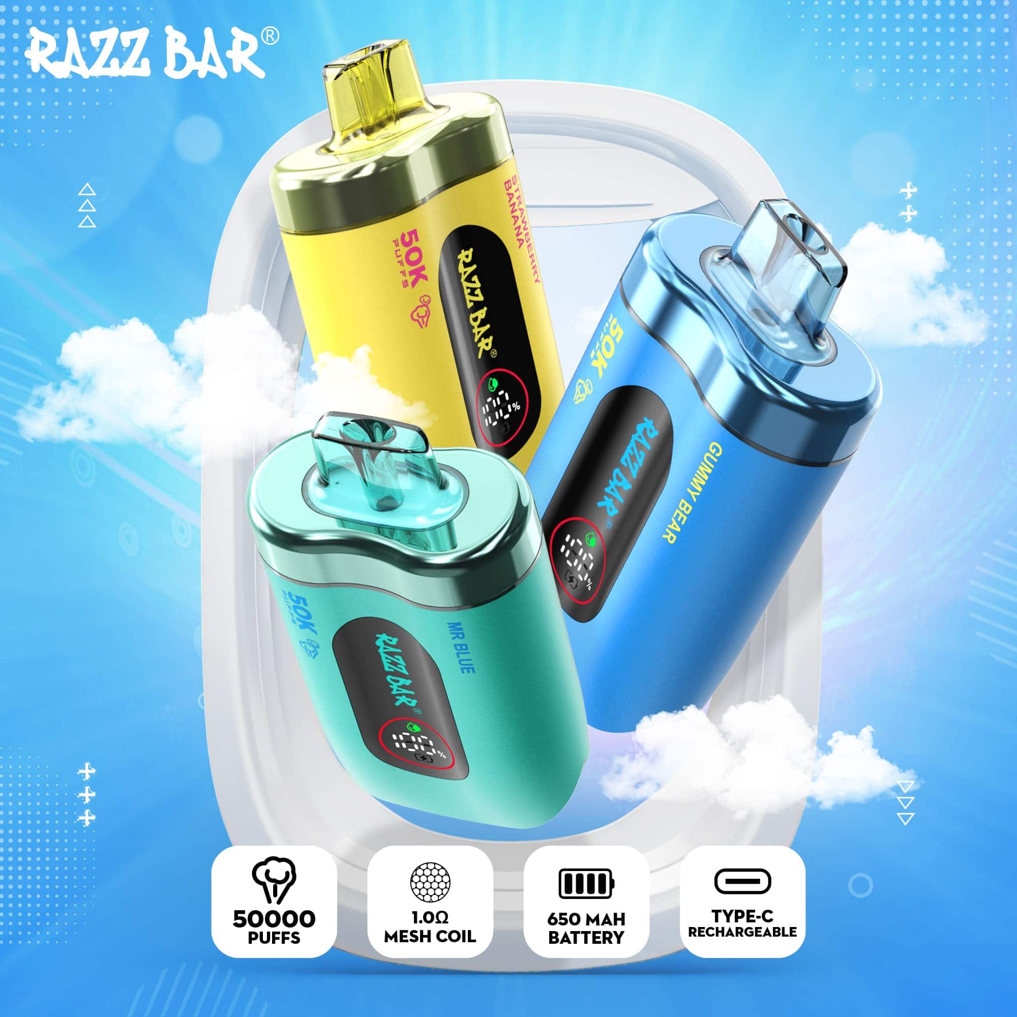 Razz Bar 50000 Blueberry Ice