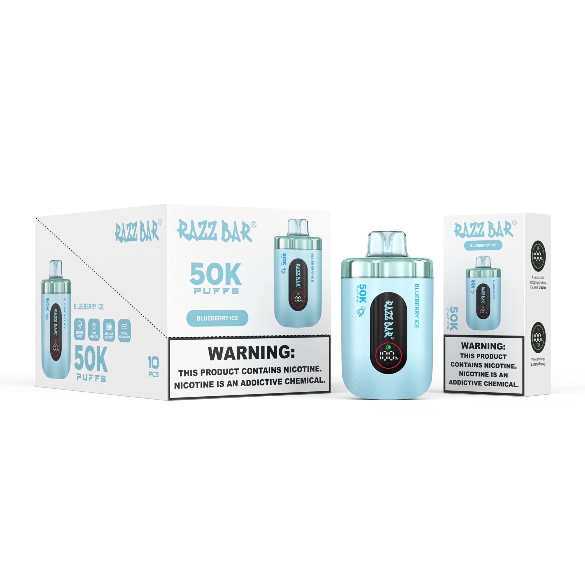 Razz Bar 50000 Blueberry Ice