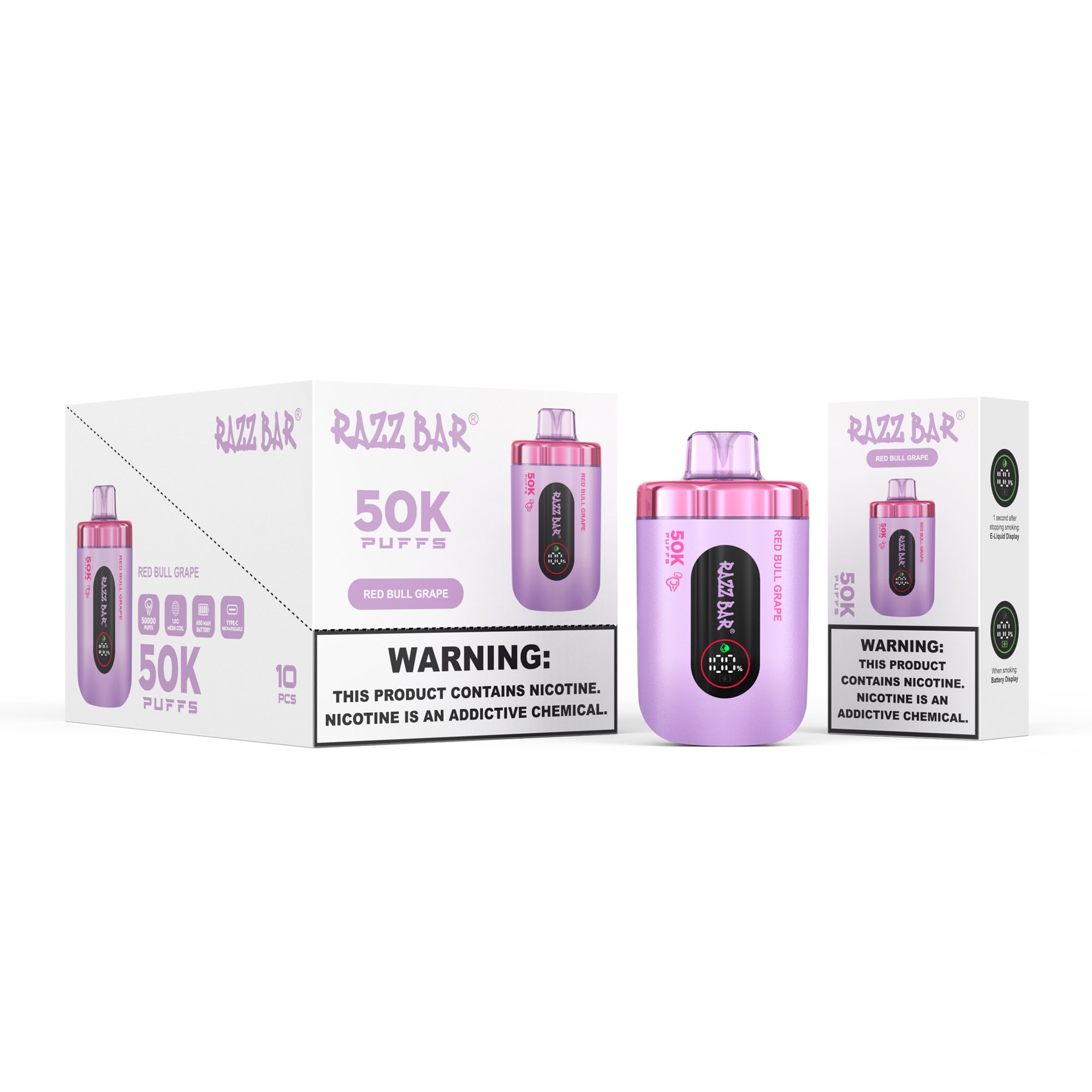 Razz Bar 50000 Red Bull Grape