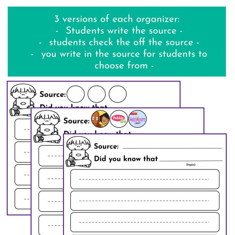 First Grade Research Graphic Organizers - Image 3