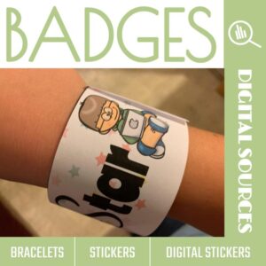 Digital Sources Achievement Badges, Bracelets, & Digital Stickers