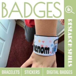 Research Achievement Badges, Bracelets, & Digital Stickers