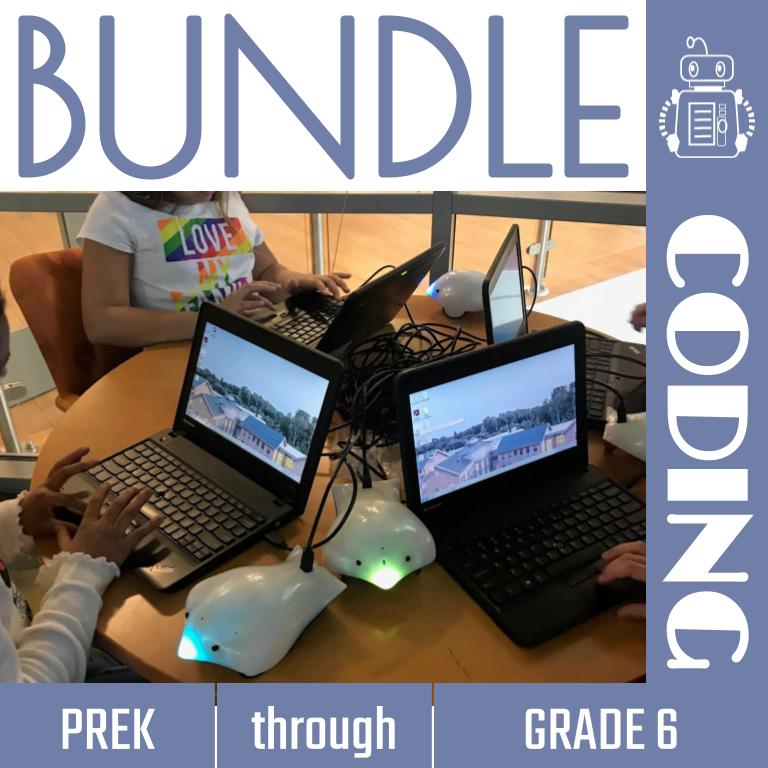 The Elementary Coding Bundle includes over 40 activities & lessons for PreK-6th unleash coding potential with engaging elementary coding activities.