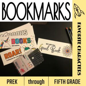 Coloring Reading Bookmarks