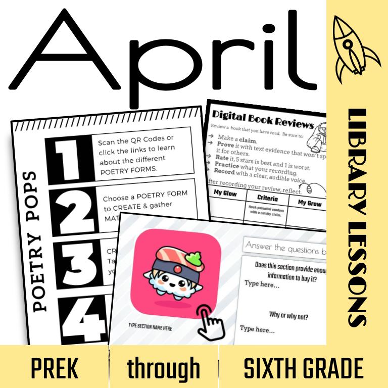 No-prep April Library Lessons