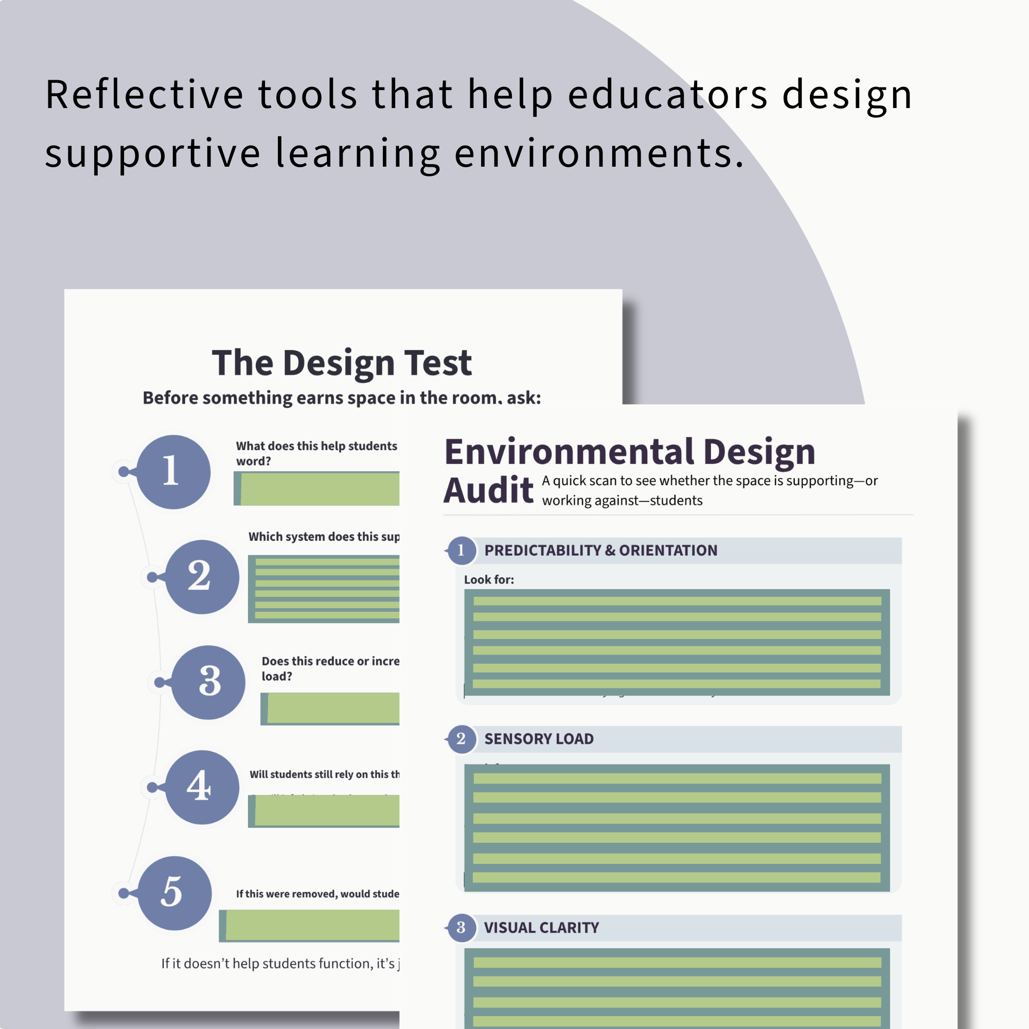 The Design Test and Environmental Design Audit.
