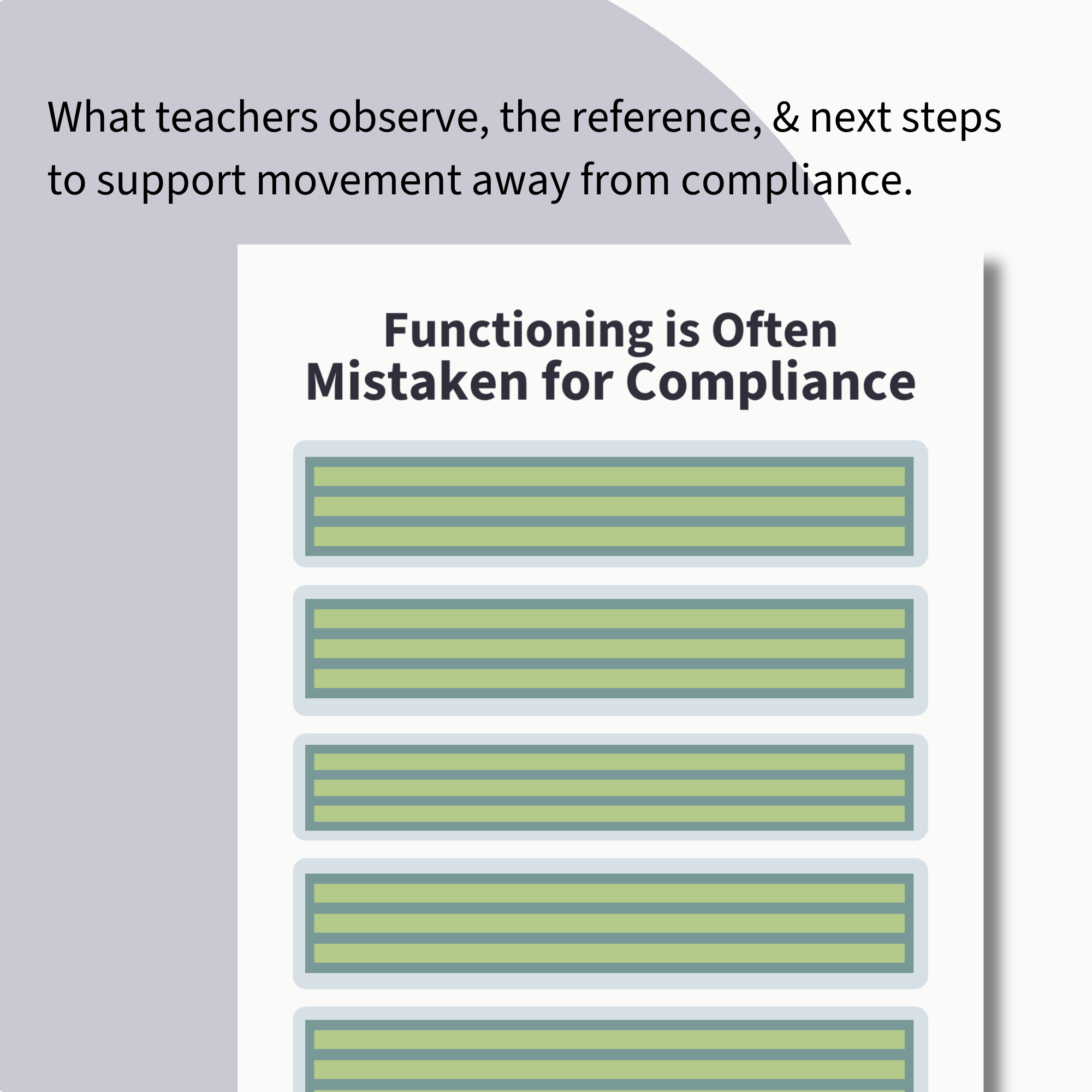 Functioning is often mistaken for compliance reframing tool