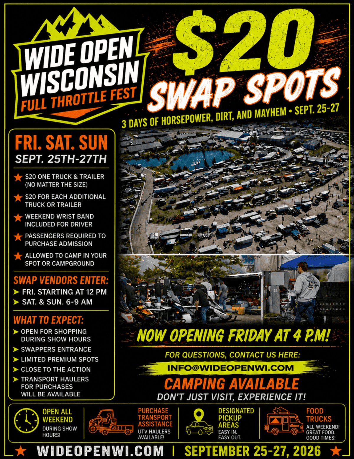 2026 Wide Open Wisconsin Swap Meet Flyer