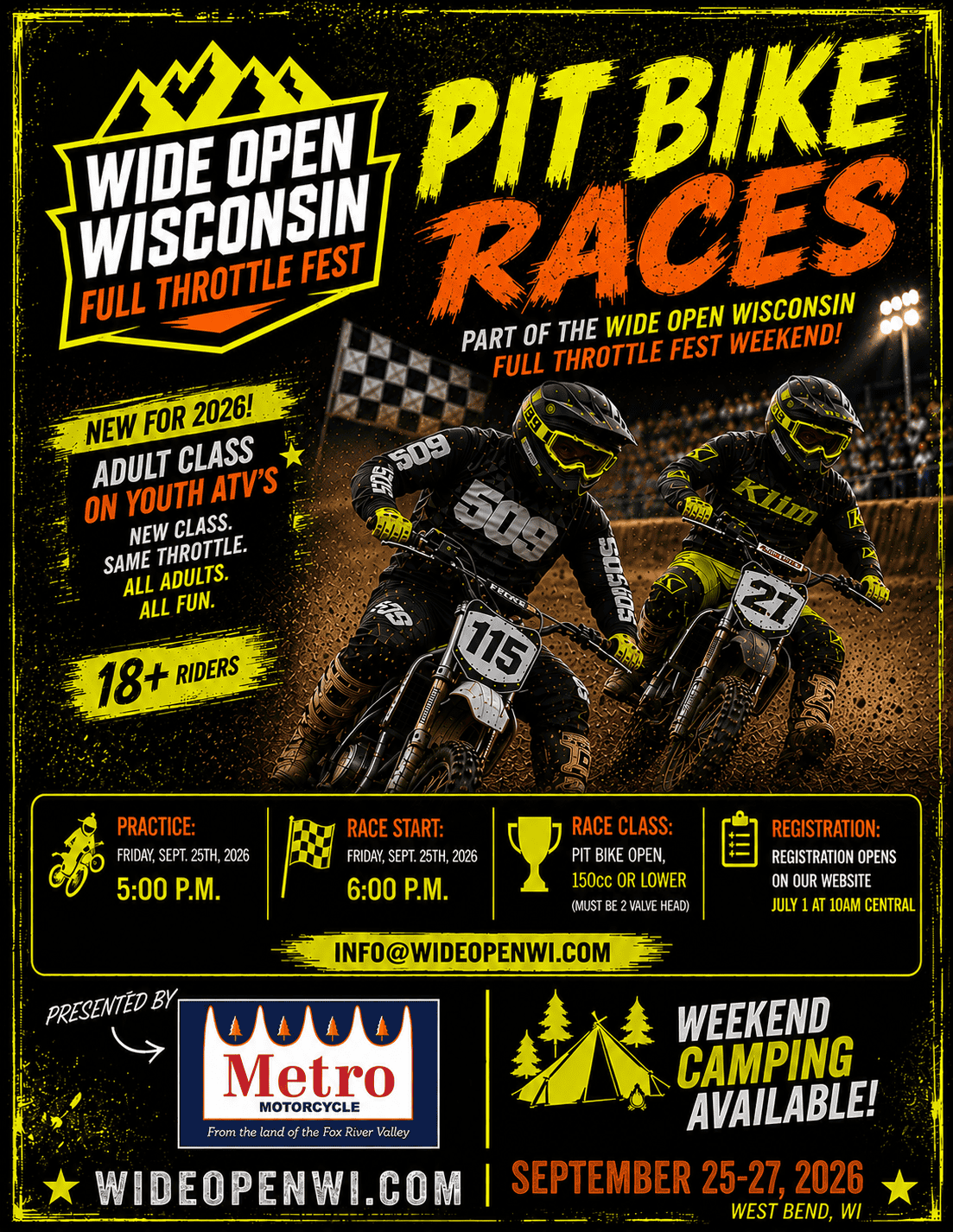 Wide Open Wisconsin 2026 Pit Bike Races